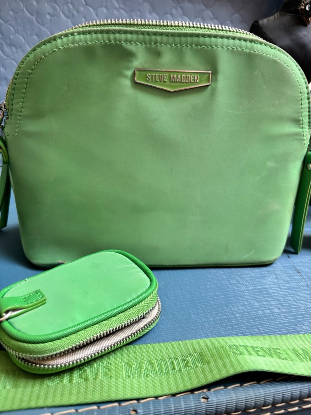 BMAGGIE dome crossbody bag with a thick adjustable strap